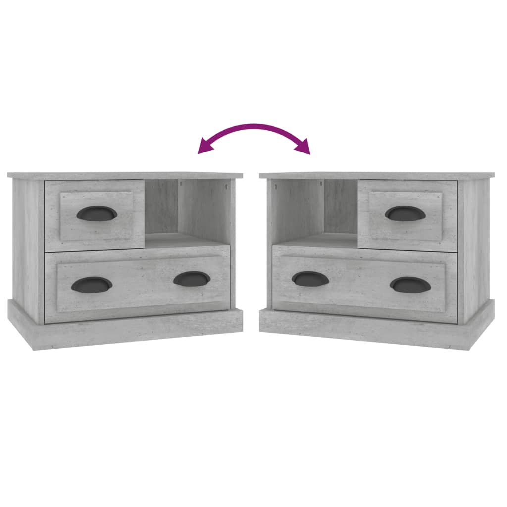 Nattbord Sengbord Betonggrå 60x39x45 cm