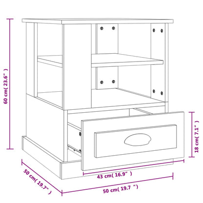 Sidebord sonoma eik 50x50x60 cm konstruert tre