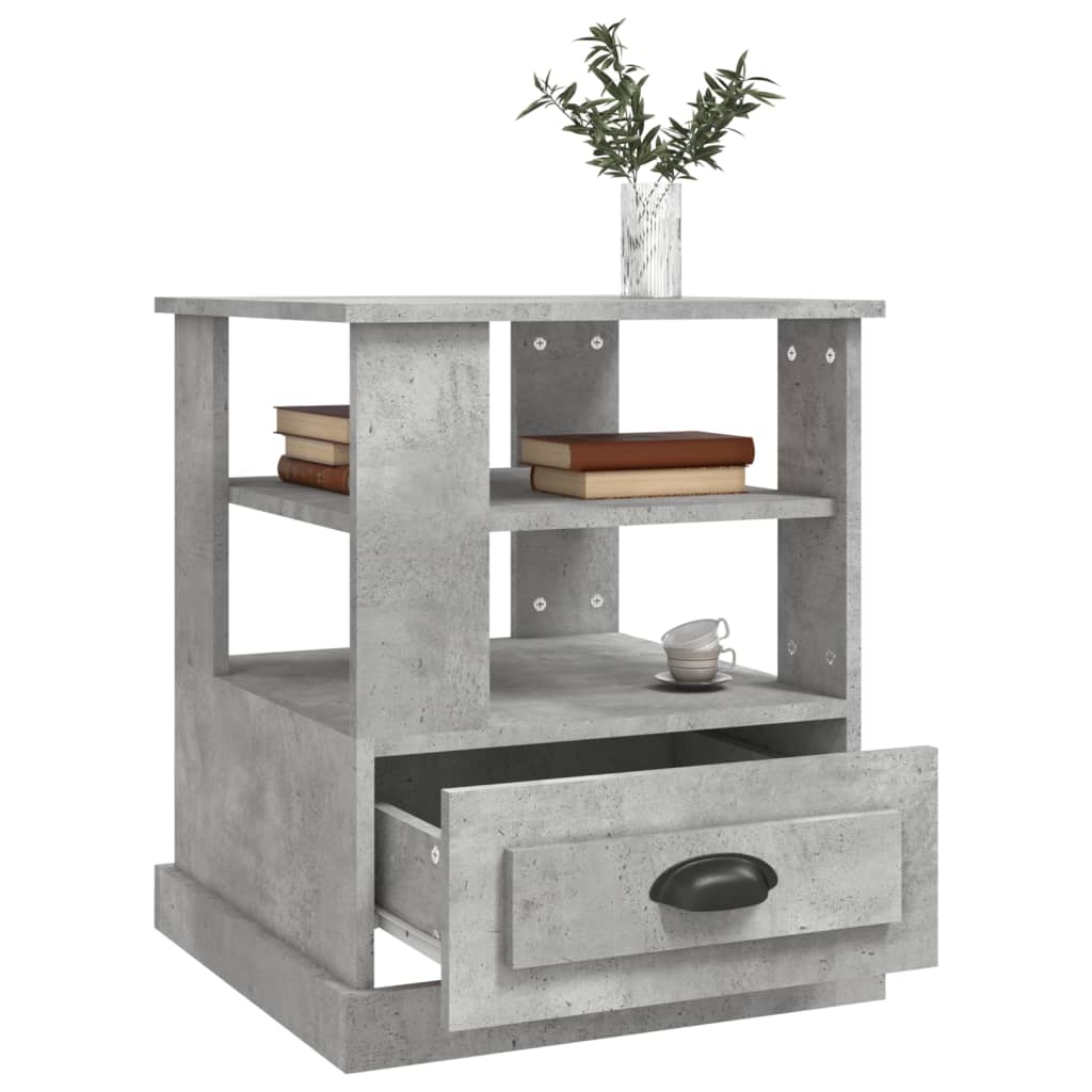 Sidebord betonggrå 50x50x60 cm konstruert tre