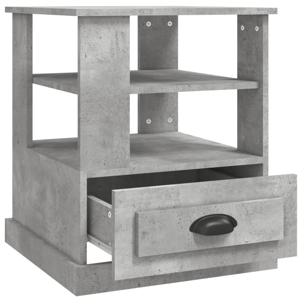Sidebord betonggrå 50x50x60 cm konstruert tre