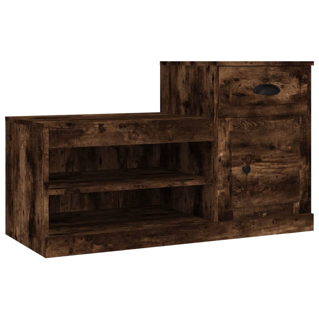 Skoskap Skohylle Skobenk Røkt Eik 100x42x60 cm