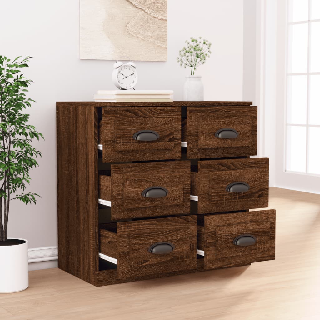 Skjenk brun eik 70x35,5x67,5 cm konstruert tre