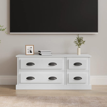 TV-Møbel Høyglans Hvit TV-benk 100x35,5x45 cm