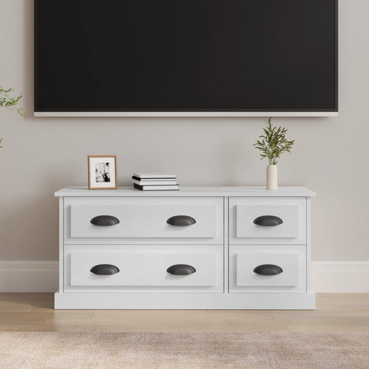 TV-Møbel Høyglans Hvit Tv-benk 100x35,5x45 cm