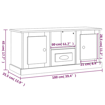 TV-Møbel Hvit TV-benk 100x35,5x45 cm