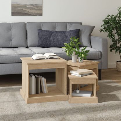 Salongbord Sofabord Sonoma Eik 3 stk
