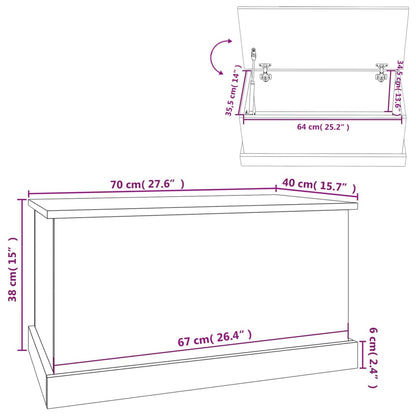 Oppbevaringskiste Hvit 70x40x38 cm