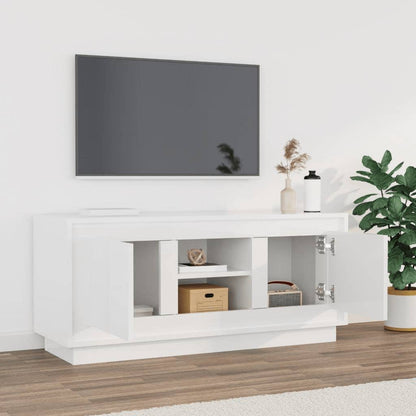 TV-Møbel Høyglans Hvit TV-benk 102x35x45 cm