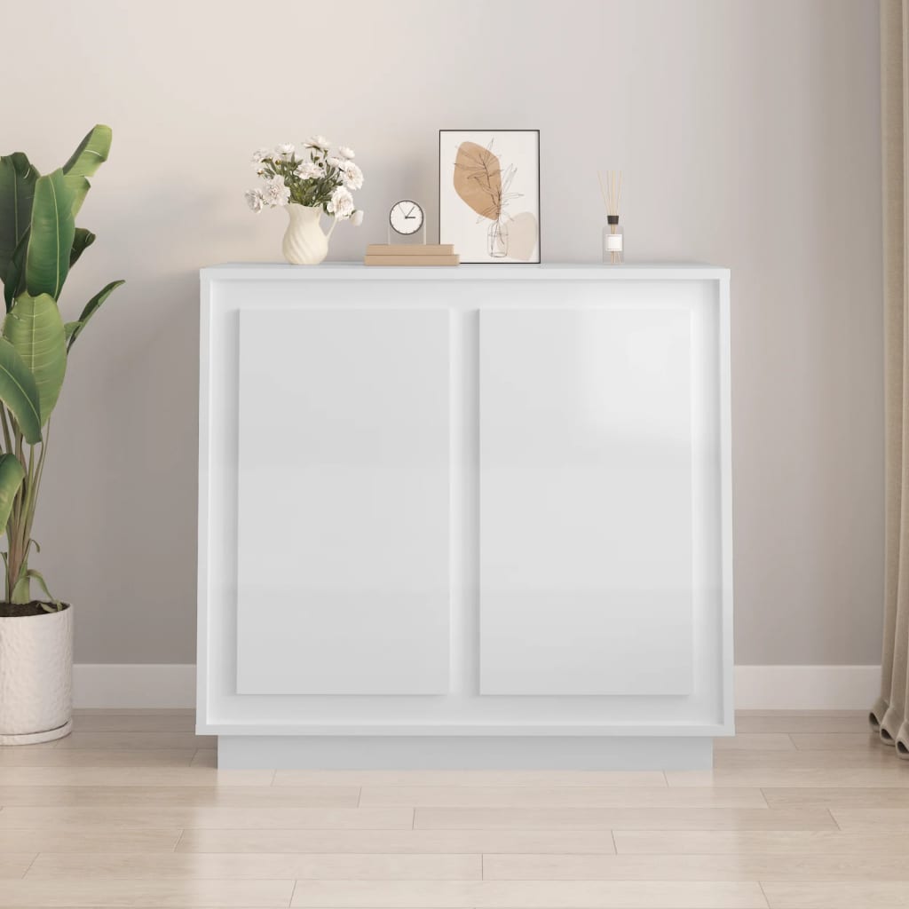 Skjenk Høyglans Hvit 80x34x75 cm