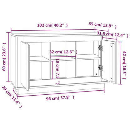 Kommode Hvit 102x35x60 cm