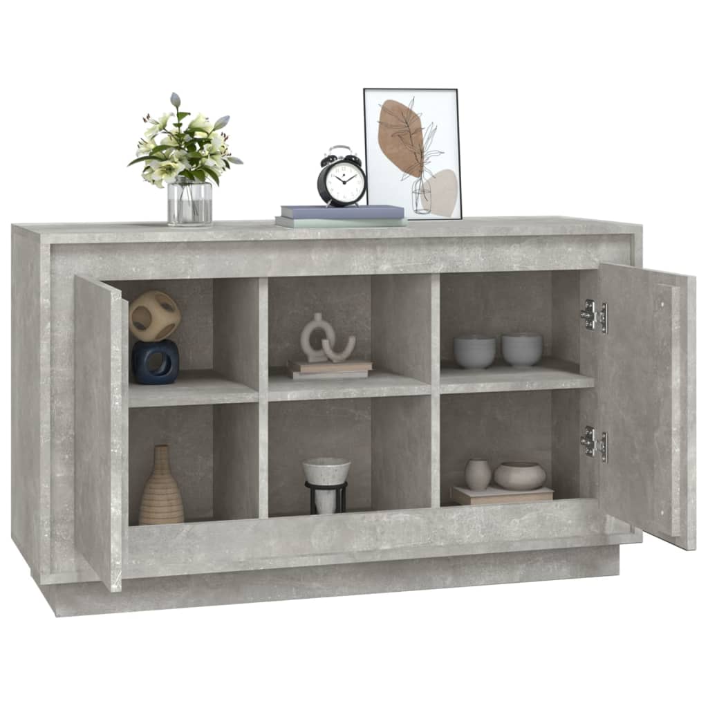 Kommode Betonggrå 102x35x60 cm
