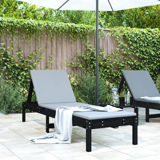 Solseng svart 199,5x60x74 cm heltre furu