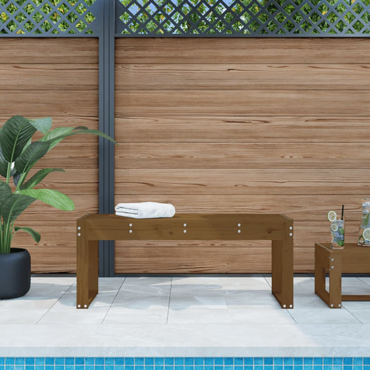 Hagebenk Tre honningbrun 110x38x45 cm heltre furu