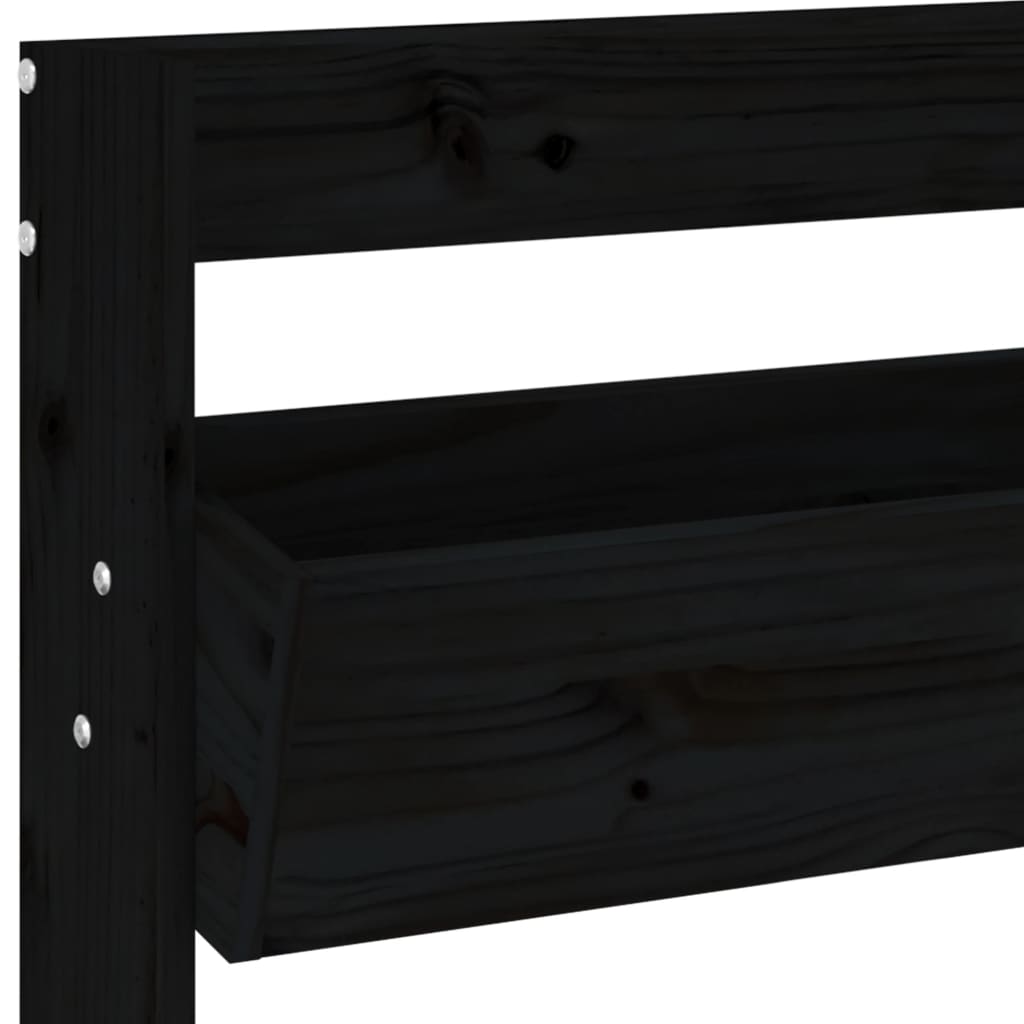 Utendørs Blomsterkasse Plantekasse Tre plantekasse 3 lag 60x18,5x110 cm Svart heltre furu