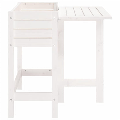 Plantekasse med foldbar bordplate hvit heltre furu