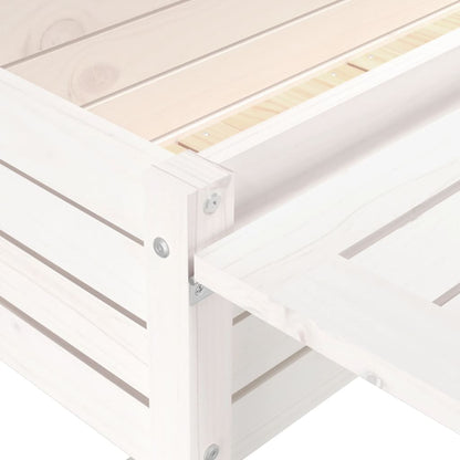 Plantekasse med foldbar bordplate hvit heltre furu