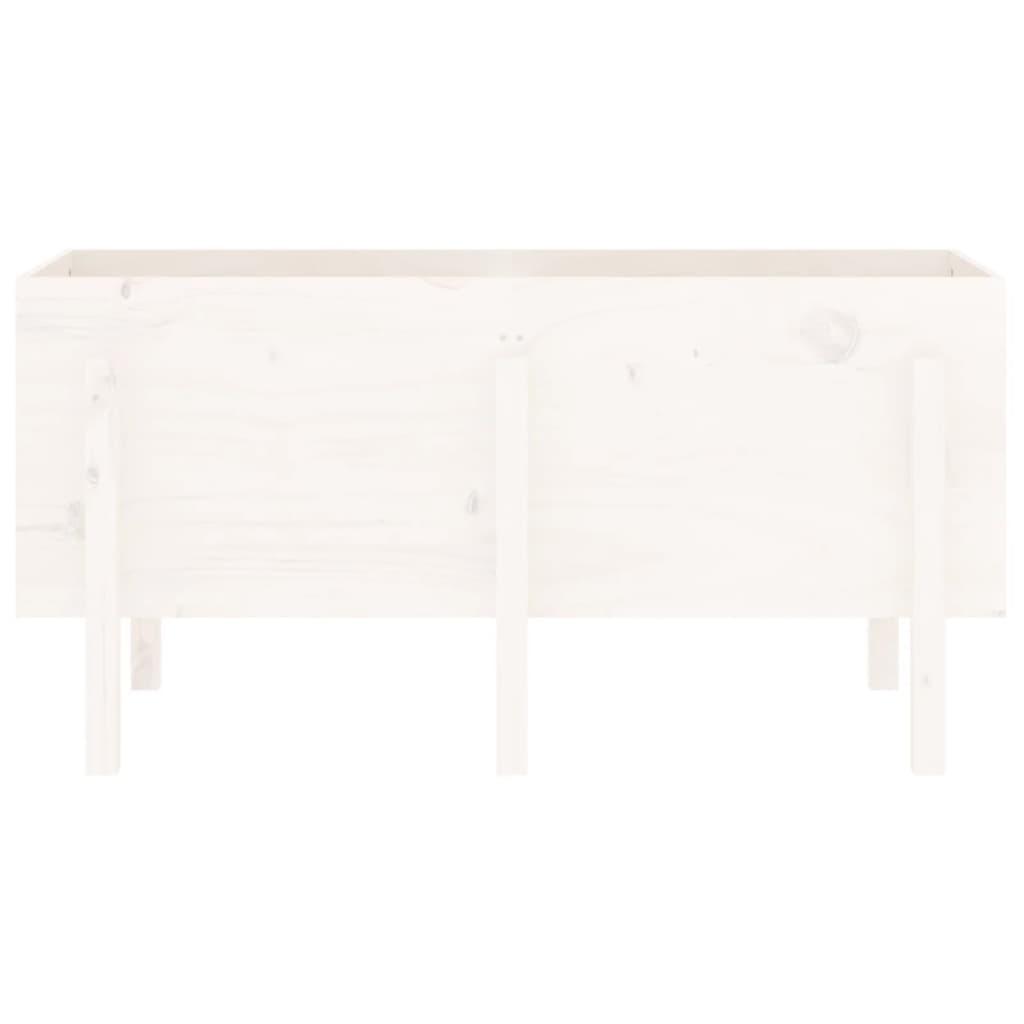 Utendørs Blomsterkasse Plantekasse Tre for hage Hvit 121x50x57 cm heltre furu