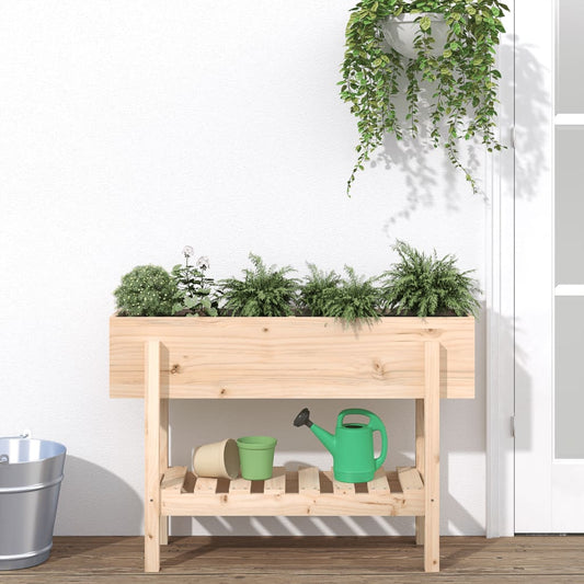 Utendørs Blomsterkasse Plantekasse Tre for hage 101x30x69 cm heltre furu