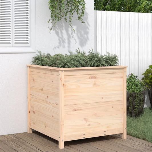 Utendørs Blomsterkasse Plantekasse Tre 82,5x82,5x78 cm heltre furu