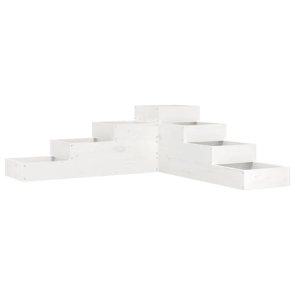 Hageplantekasse 4 etasjer 106x104,5x36 cm hvit heltre furu