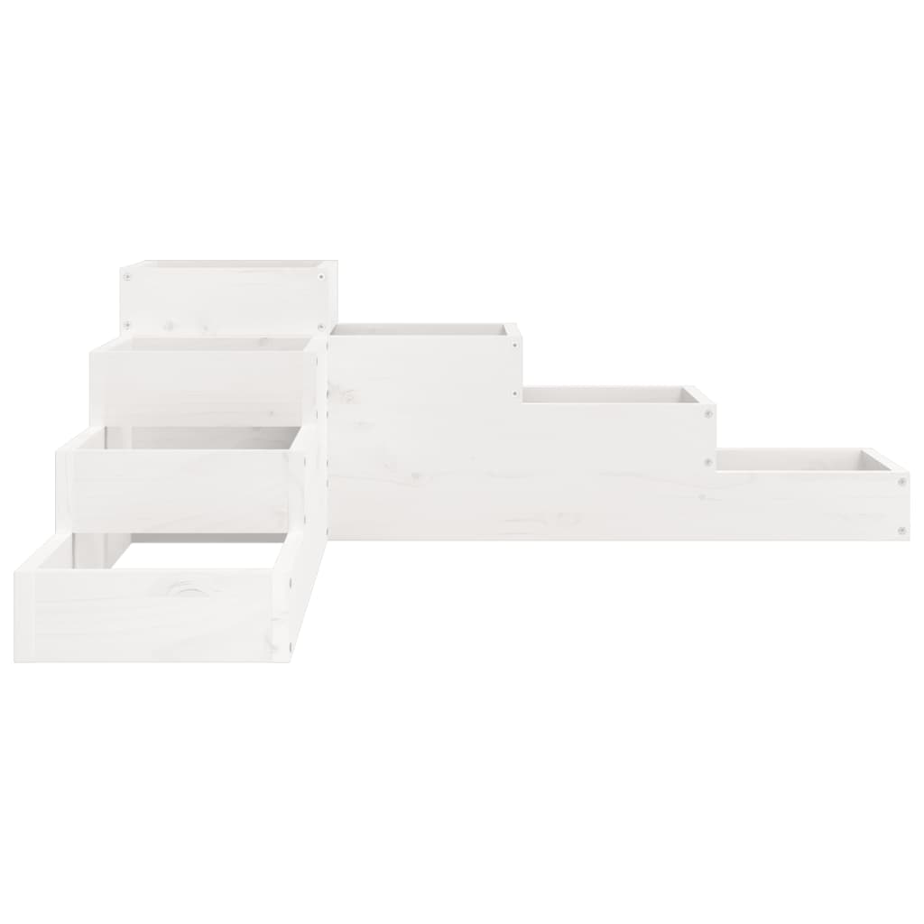 Hageplantekasse 4 etasjer 106x104,5x36 cm hvit heltre furu