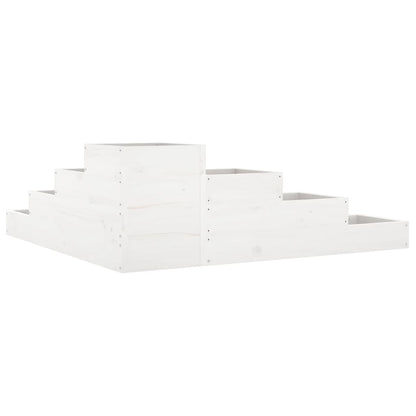 Hageplantekasse 4 etasjer 106x104,5x36 cm hvit heltre furu