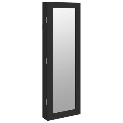 Smykkeskap Svart Vegghengt speil 30x8,5x90 cm