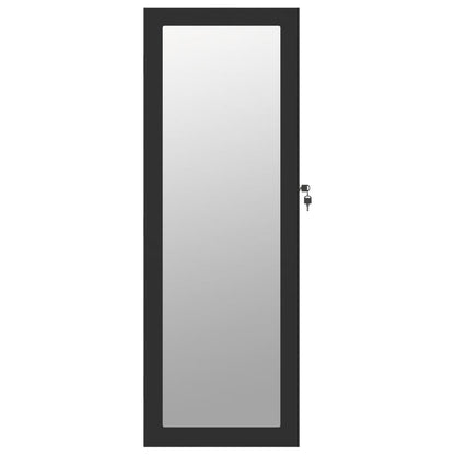 Smykkeskap Svart Vegghengt speil 37,5x10x106 cm