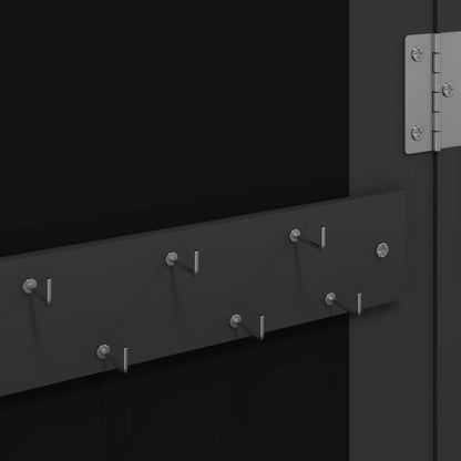 Smykkeskap Svart Vegghengt speil 37,5x10x106 cm