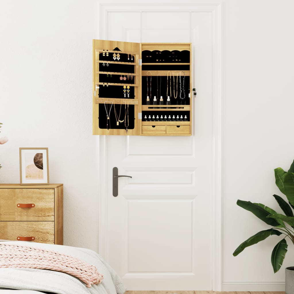 Smykkeskap med speil 37,5x10x67 cm