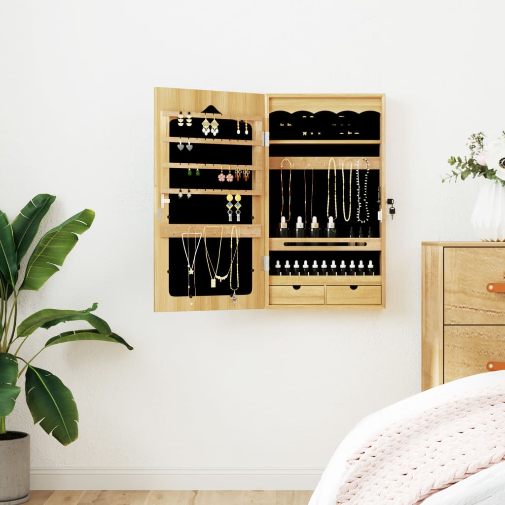 Smykkeskap med speil 37,5x10x67 cm