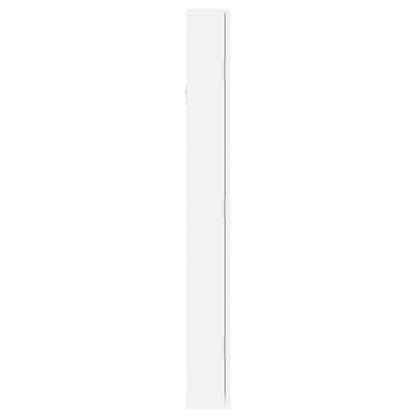Smykkeskap Hvit Vegghengt med speil 37,5x10x90 cm