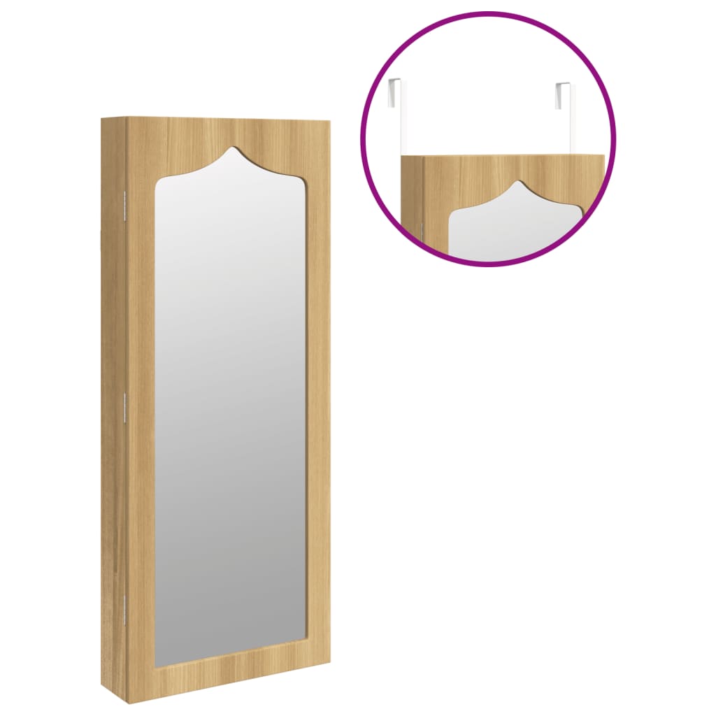 Smykkeskap Vegghengt med speil 37,5x10x90 cm