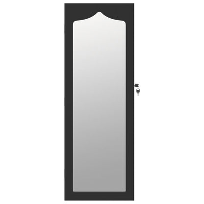 Smykkeskap Svart Vegghengt speil 37,5x10x106 cm
