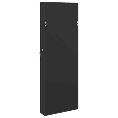 Smykkeskap Svart Vegghengt speil 37,5x10x106 cm