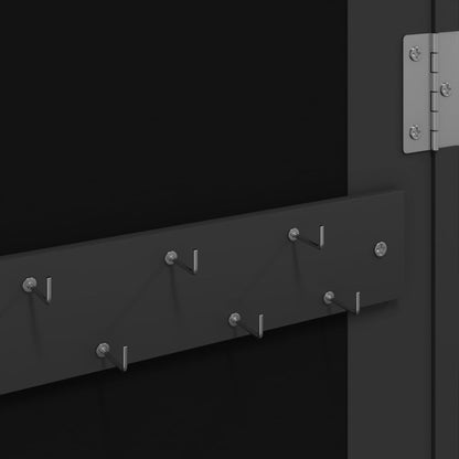 Smykkeskap Svart Vegghengt speil 37,5x10x106 cm