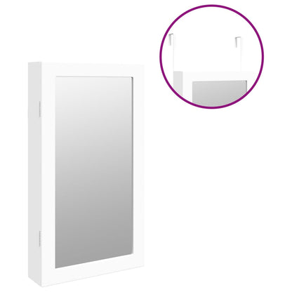 Smykkeskap Hvit Speilskap LED veggmontert