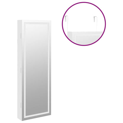 Smykkeskap Hvit Speilskap LED veggmontert