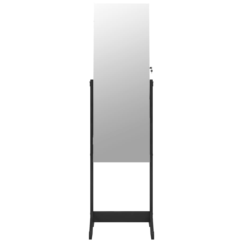 Smykkeskap Speilskap frittstående svart 42x38x152 cm
