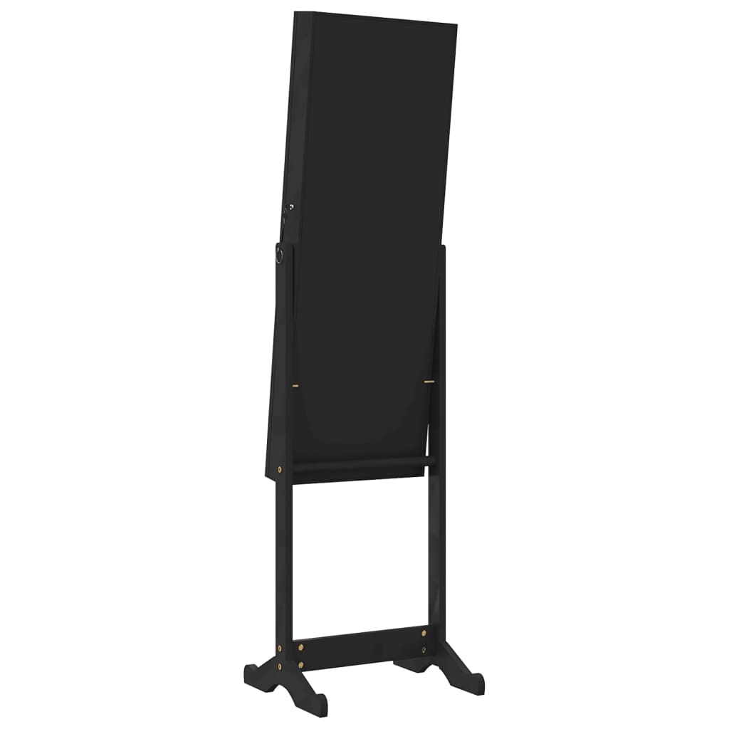 Smykkeskap Speilskap frittstående svart 42x38x152 cm