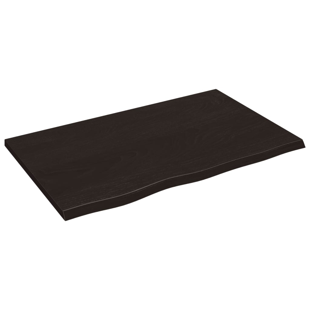 Vegghylle Tre mørkebrun 80x50x2 cm behandlet heltre eik