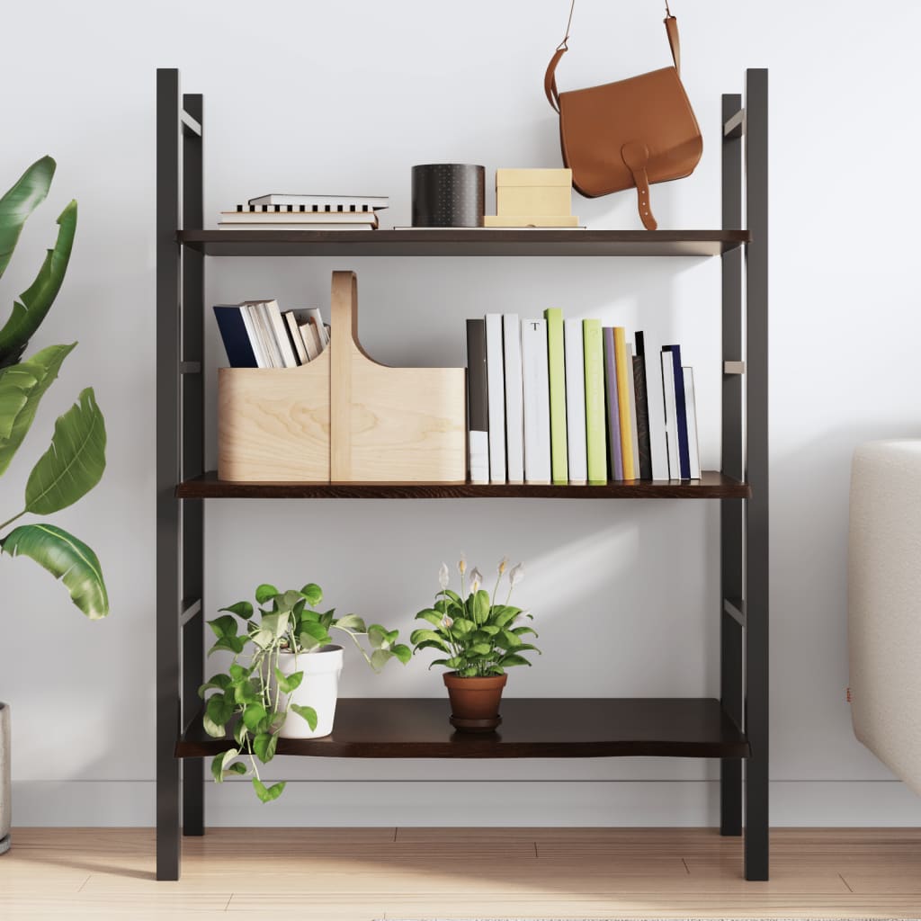 Vegghylle Tre mørkebrun 80x50x2 cm behandlet heltre eik