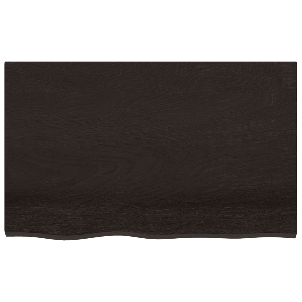 Vegghylle Tre mørkebrun 80x50x2 cm behandlet heltre eik