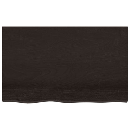 Vegghylle Tre mørkebrun 80x50x2 cm behandlet heltre eik