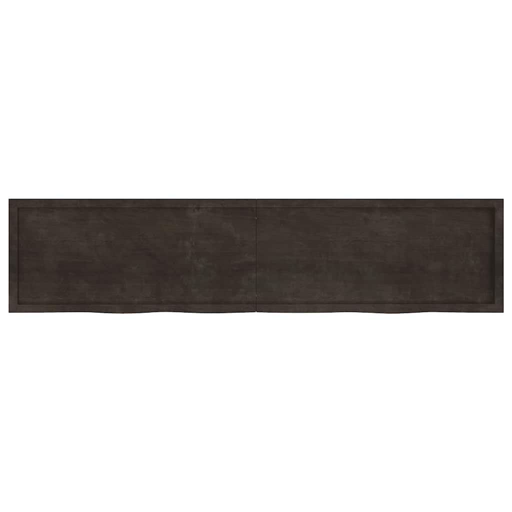 Vegghylle mørkebrun 220x50x(2-4) cm behandlet heltre eik