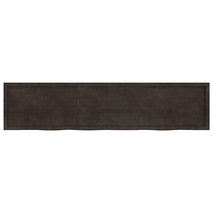 Vegghylle mørkebrun 220x50x(2-4) cm behandlet heltre eik