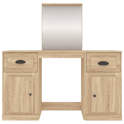 Sminkebord med speil sonoma eik 130x50x132,5 cm