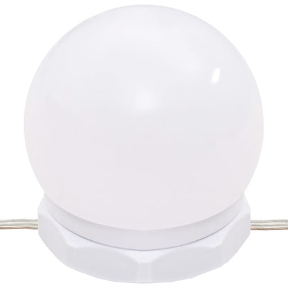 Sminkebord med LED sonoma eik 130x50x132,5 cm