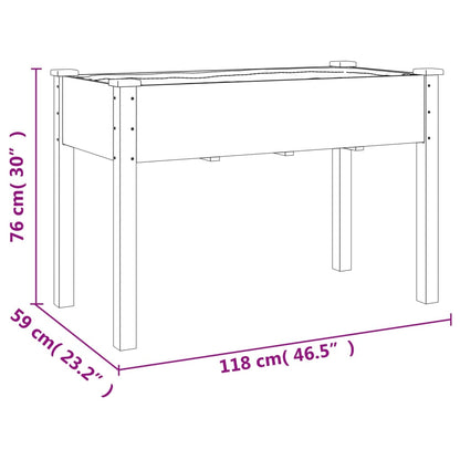 Plantekasse med foring 118x59x76 cm heltre gran
