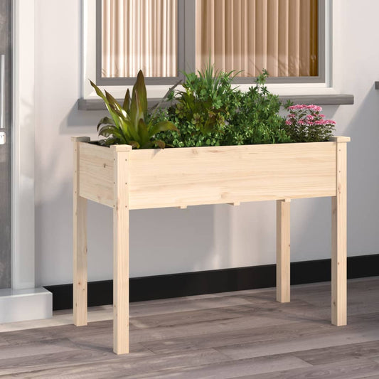 Utendørs Blomsterkasse Plantekasse Tre med foring 118x59x76 cm heltre gran